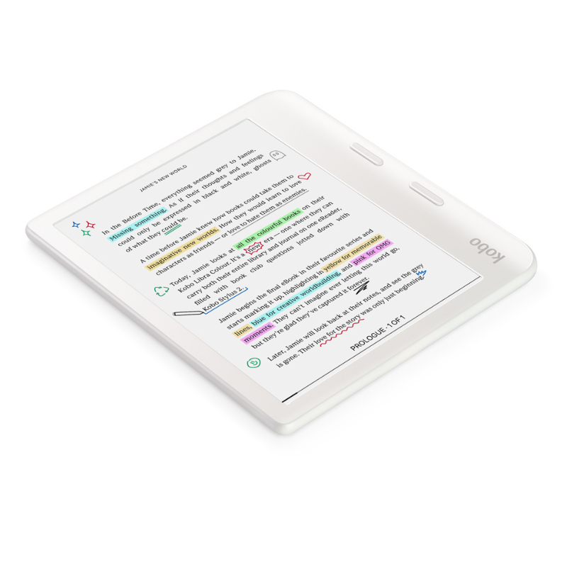 Kobo Libra Colour EReader - Display Color E Ink Kaleido 3 Da 7" Antiriflesso - Impermeabile, Bluetooth Per Audiolibri - Bianco - Foto 12