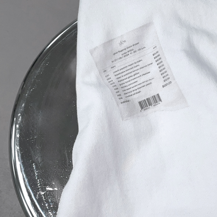 glow damaged receipt crewneck