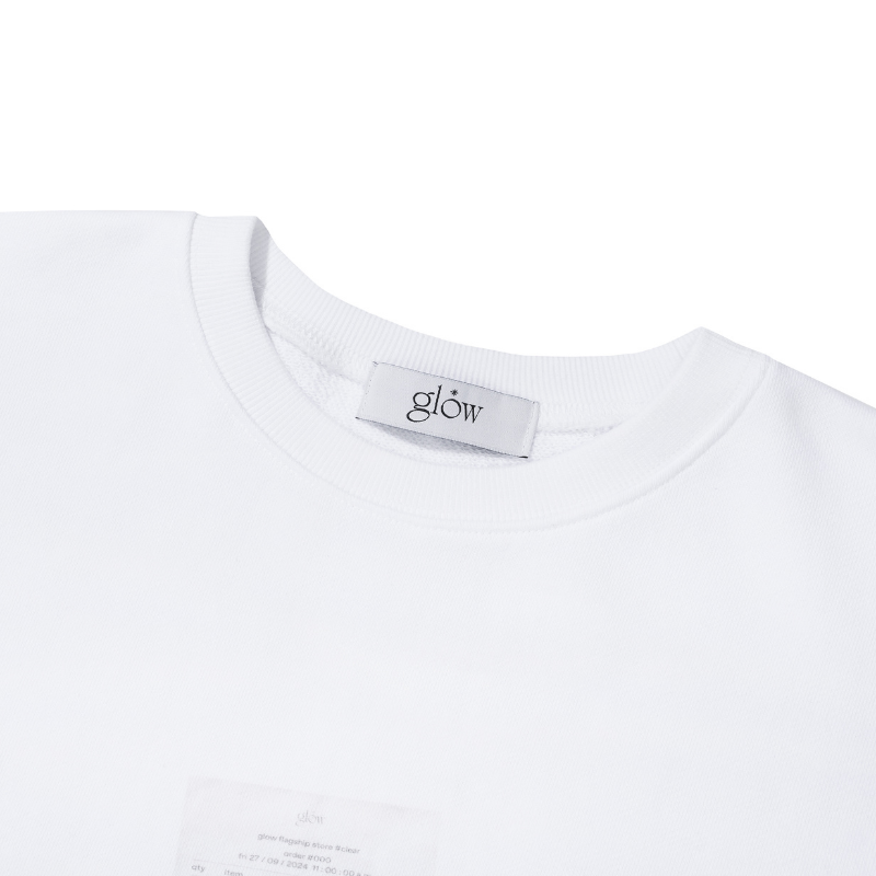 glow damaged receipt crewneck