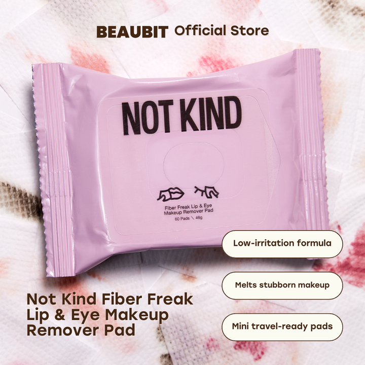 NOT KIND Fiber Freak Lip &amp; Eye Makeup Remover Pad (60 pads)