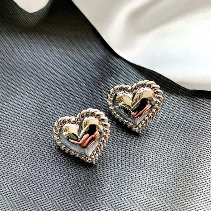 Croissant Heart Stud Earrings