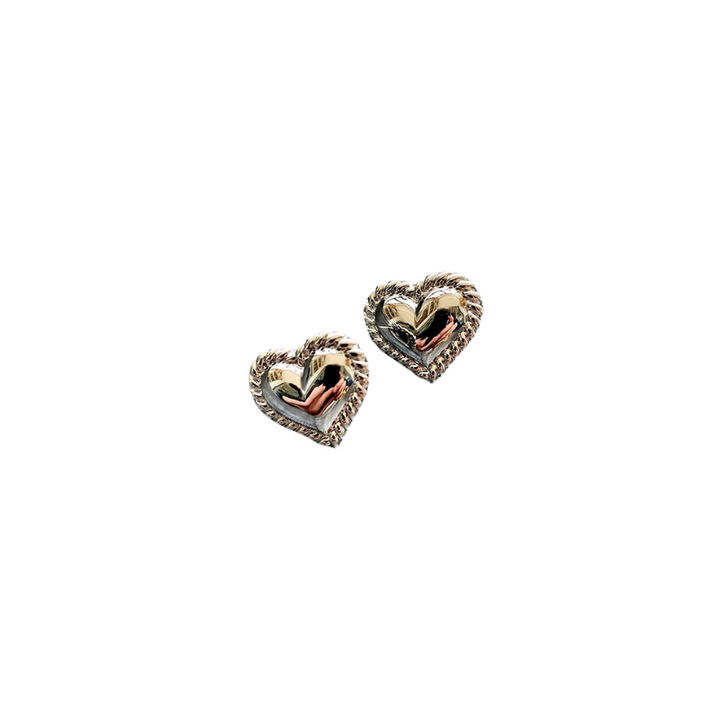 Croissant Heart Stud Earrings