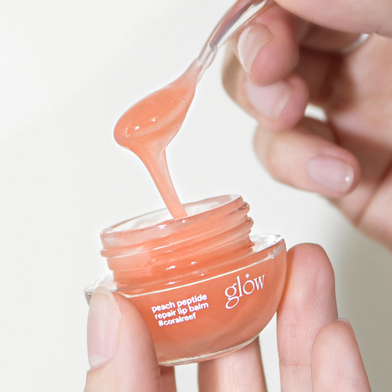 glow peach peptide lip balm