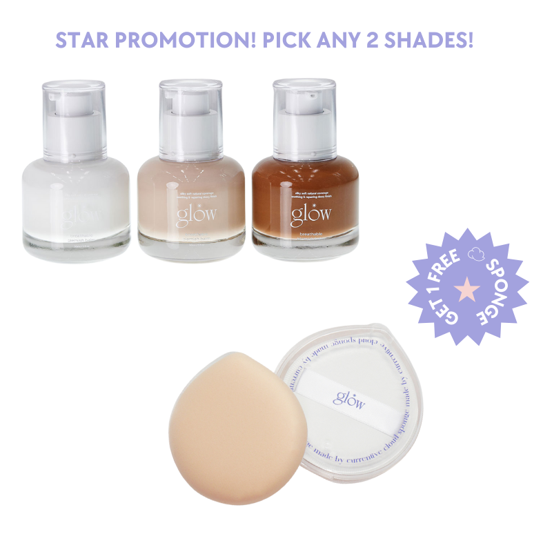 Promotion Gift Bundle: Any 2 Breathable Blemish Balm + 1 FREE Cloud Sponge