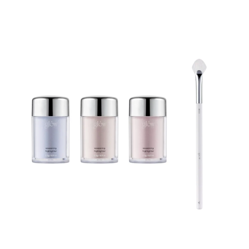 glow radiance kit (seasoning highlighter + highlighter brush)